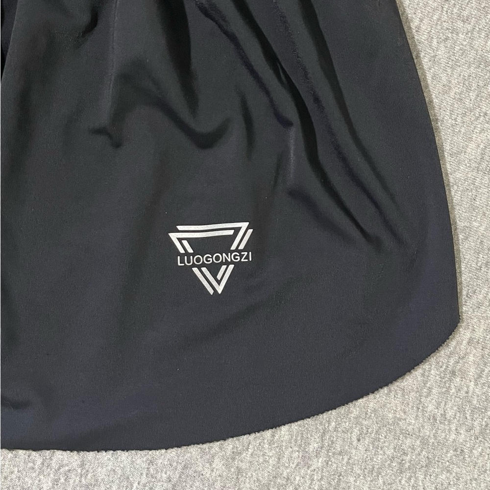 🔳 Luogongzi Black Pleated Flowy Athletic Shorts~Women’s Sm~Drawstring @ Waist - Picture 7 of 10